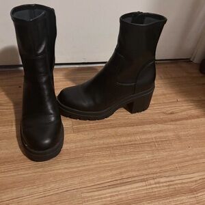 Faux Leather Heeled Boots